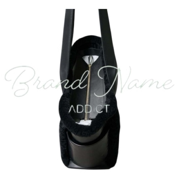 KATE SPADE 17” JETT FAUX SHEARLING LARGE TOTE PATENT LEATHER NWT - Picture 3 of 7